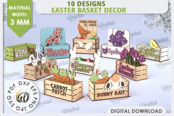 3D Easter Boxes Laser Cut Bundle