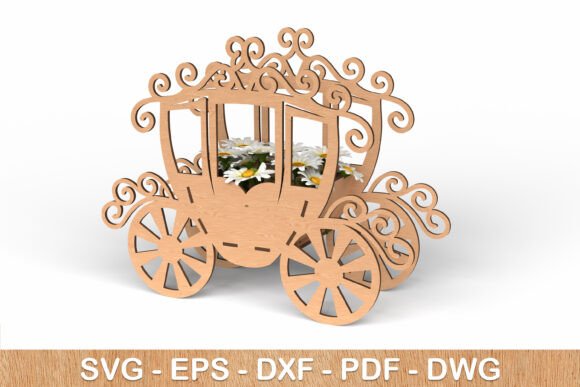 3D Fairy Carriage Flower Holder