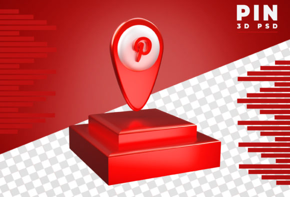 3d Pin Logo Pinterest Rendering