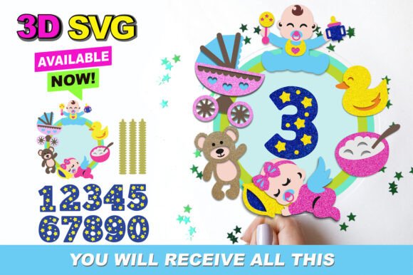 Baby Cake Topper 3D SVG