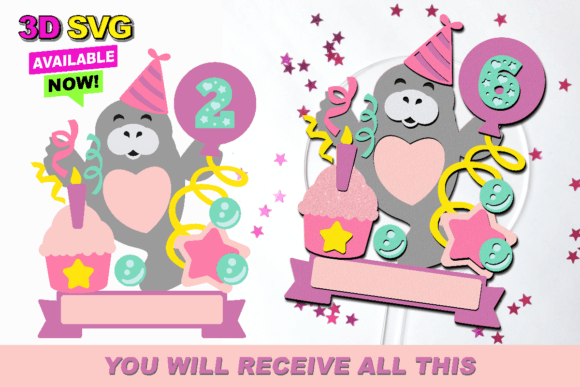 Baby Manatee Cake Topper 3D SVG