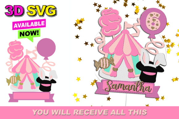 Circus Girl Topper 3D SVG