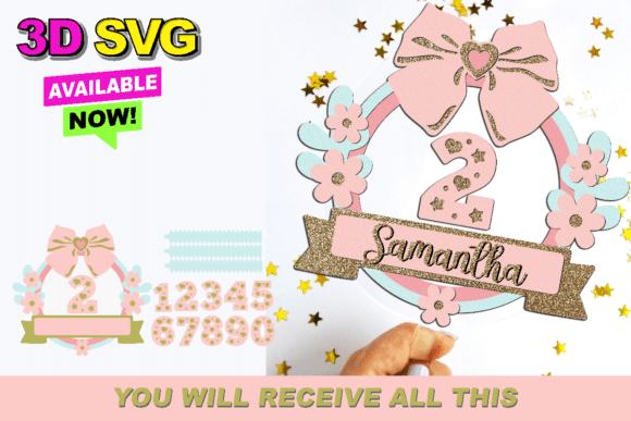 Coquette Shaker Cake Topper 3D SVG