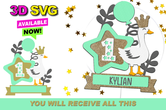 Goose Cake Topper 3D SVG: Elevating Digital Crafting with Precision and Charm