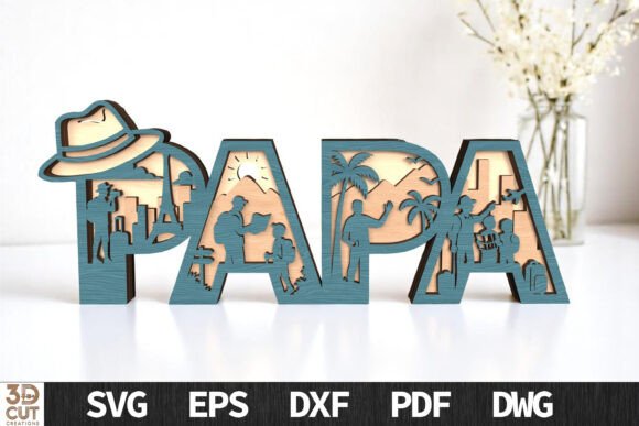 Papa 3D Travel Theme Layered Sign: A Strategic Asset for Versatile Creative Production