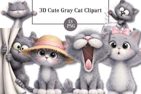 The Ultimate Guide to Using 3D Cute Gray Cat Clipart for Creative Projects